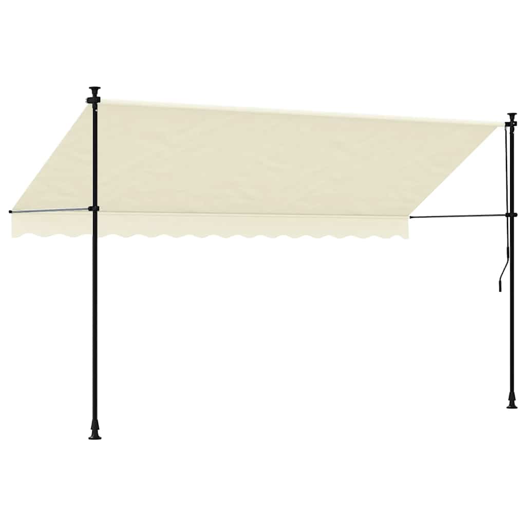 Luifel Uittrekbaar 350X150 Cm Stof En Staal Kleurig Crème