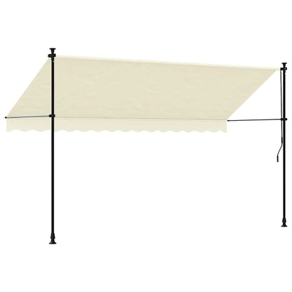 Luifel Uittrekbaar 350X150 Cm Stof En Staal Kleurig Crème