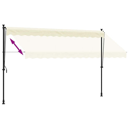Luifel Uittrekbaar 350X150 Cm Stof En Staal Kleurig Crème