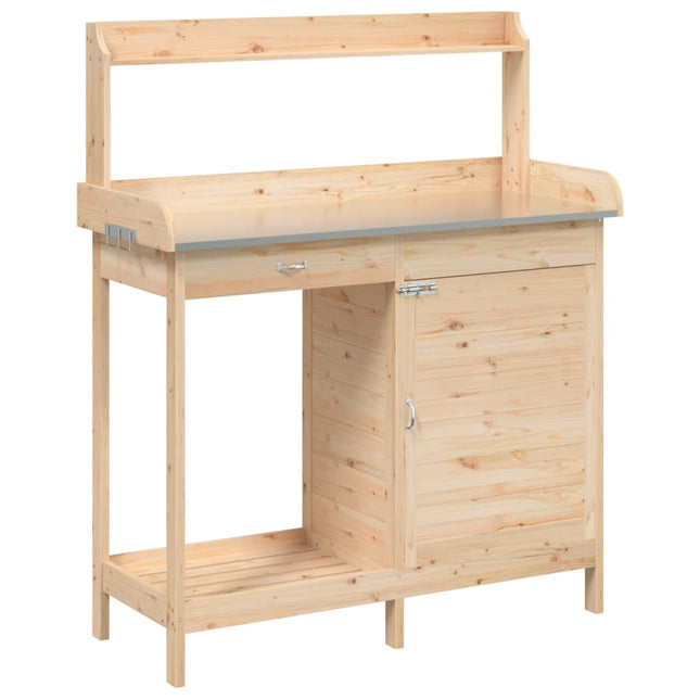 Oppottafel Met Kast 110,5X45X124,5 Cm Massief Vurenhout
