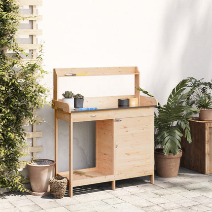 Oppottafel Met Kast 110,5X45X124,5 Cm Massief Vurenhout
