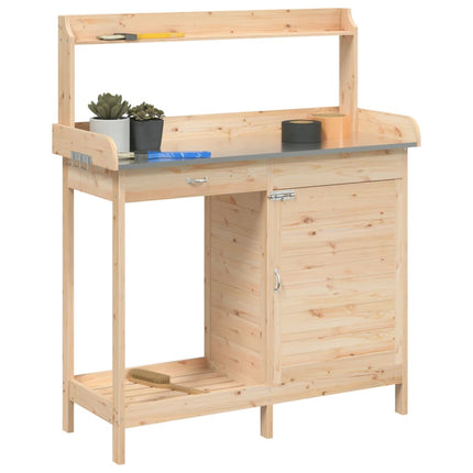Oppottafel Met Kast 110,5X45X124,5 Cm Massief Vurenhout