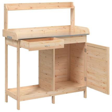 Oppottafel Met Kast 110,5X45X124,5 Cm Massief Vurenhout