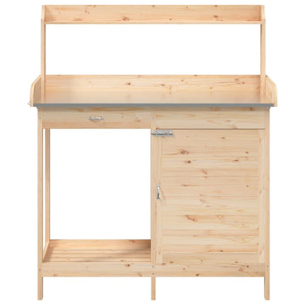 Oppottafel Met Kast 110,5X45X124,5 Cm Massief Vurenhout