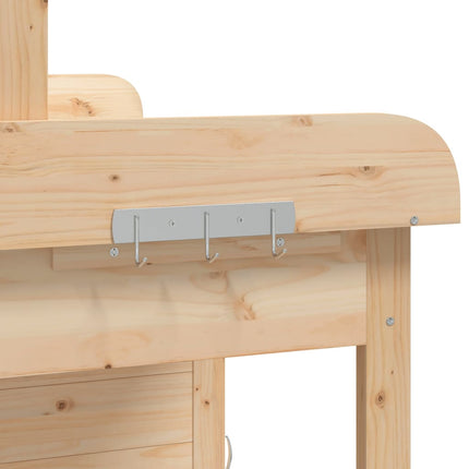 Oppottafel Met Kast 110,5X45X124,5 Cm Massief Vurenhout