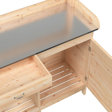 Oppottafel Met Kast 110,5X45X124,5 Cm Massief Vurenhout