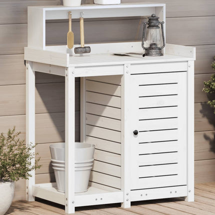 Oppottafel Met Schappen 82,5X50X109,5 Cm Massief Douglashout