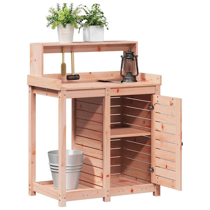 Oppottafel Met Schappen 82,5X50X109,5 Cm Massief Douglashout