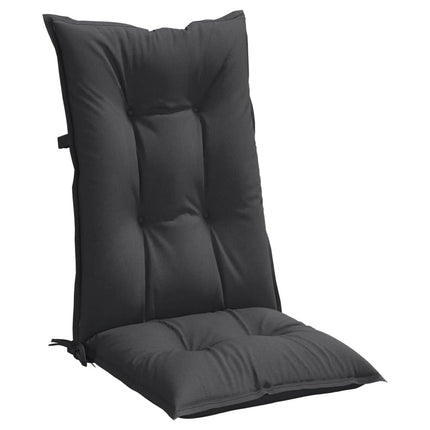 Stoelkussens Hoge Rug Stof Gemêleerd Antraciet