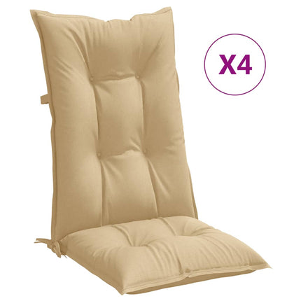 Stoelkussens Hoge Rug Stof Gemêleerd Beige
