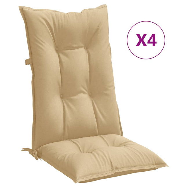 Stoelkussens Hoge Rug Stof Gemêleerd Beige