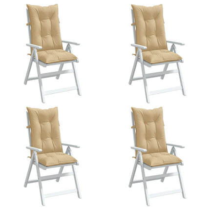 Stoelkussens Hoge Rug Stof Gemêleerd Beige