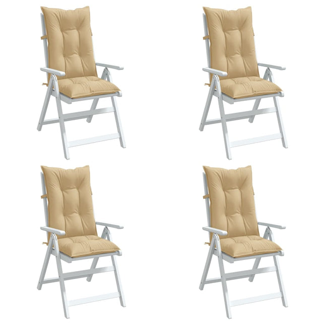 Stoelkussens Hoge Rug Stof Gemêleerd Beige