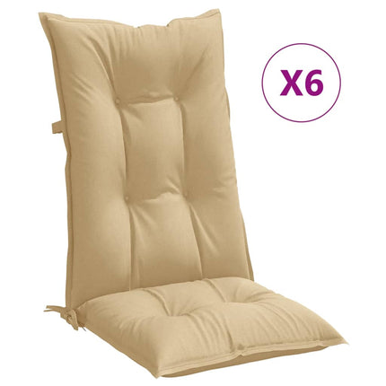 Stoelkussens Hoge Rug Stof Gemêleerd Beige