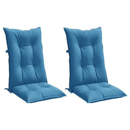 Stoelkussens Hoge Rug Stof Gemêleerd Blauw