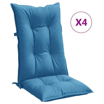 Stoelkussens Hoge Rug Stof Gemêleerd Blauw