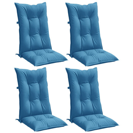 Stoelkussens Hoge Rug Stof Gemêleerd Blauw