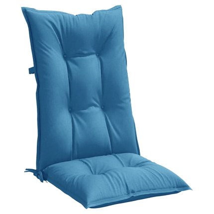 Stoelkussens Hoge Rug Stof Gemêleerd Blauw