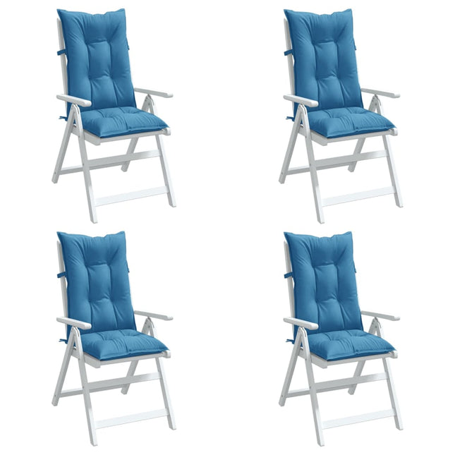 Stoelkussens Hoge Rug Stof Gemêleerd Blauw