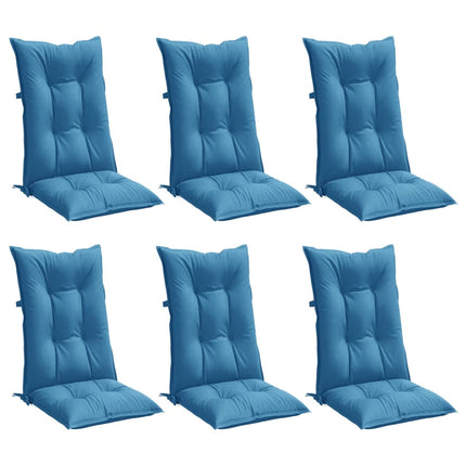 Stoelkussens Hoge Rug Stof Gemêleerd Blauw