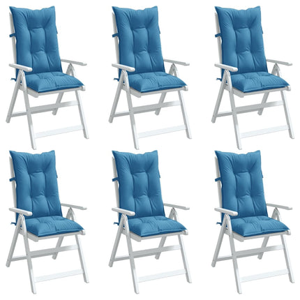Stoelkussens Hoge Rug Stof Gemêleerd Blauw