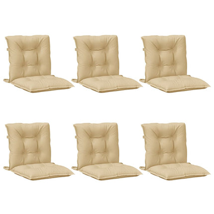 Stoelkussens Lage Rug Stof Gemêleerd Beige