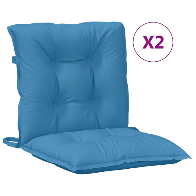 Stoelkussens Lage Rug Stof Gemêleerd Blauw