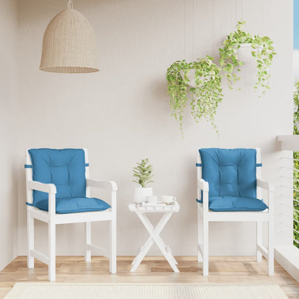 Stoelkussens Lage Rug Stof Gemêleerd Blauw