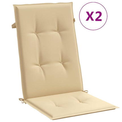 Stoelkussens Hoge Rug Stof Gemêleerd Beige