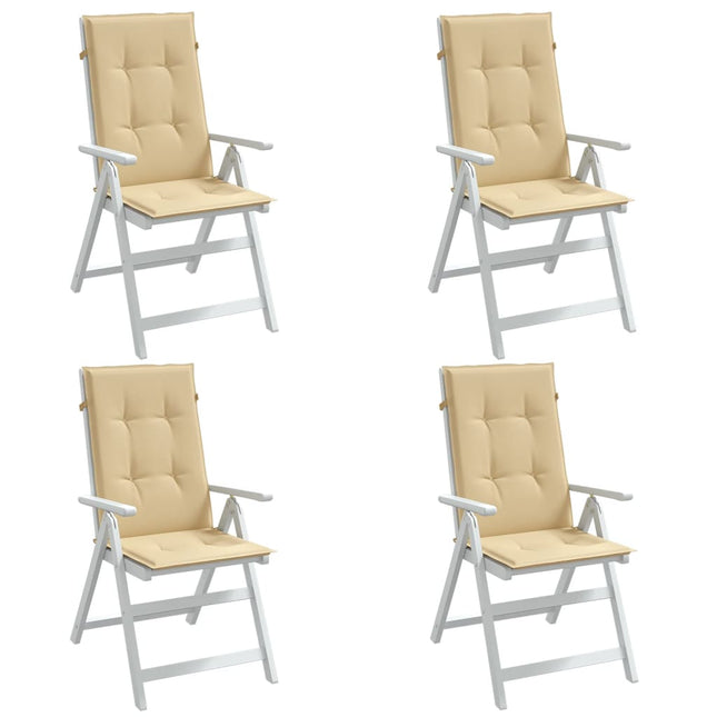 Stoelkussens Hoge Rug Stof Gemêleerd Beige