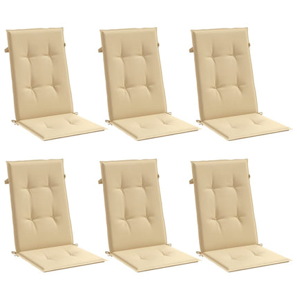 Stoelkussens Hoge Rug Stof Gemêleerd Beige