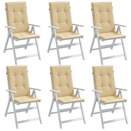 Stoelkussens Hoge Rug Stof Gemêleerd Beige