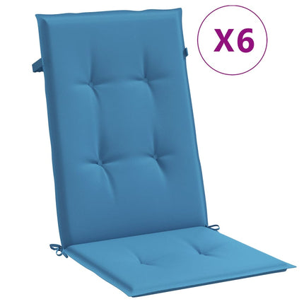 Stoelkussens Hoge Rug Stof Gemêleerd Blauw