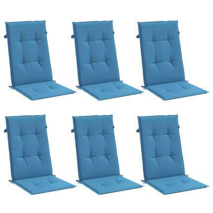 Stoelkussens Hoge Rug Stof Gemêleerd Blauw