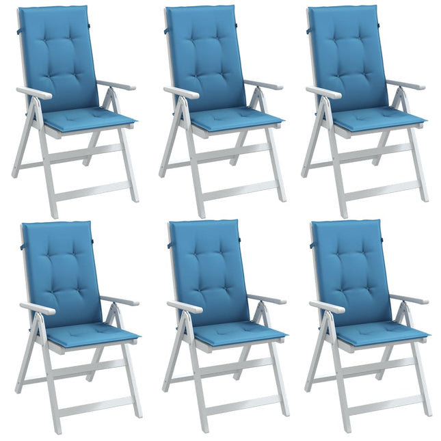 Stoelkussens Hoge Rug Stof Gemêleerd Blauw