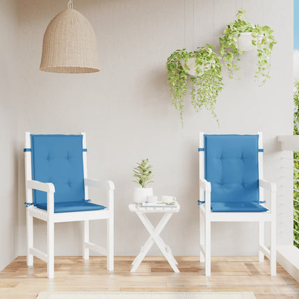 Stoelkussens Lage Rug Stof Gemêleerd Blauw