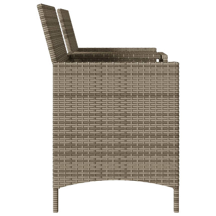 Tuinbank 2-Zits Met Tafel En Kussens Poly Rattan