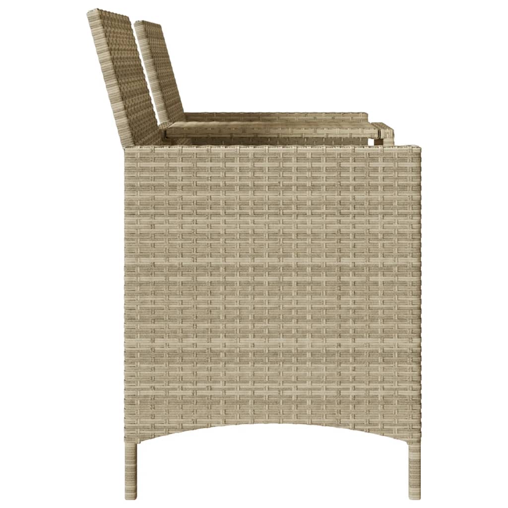 Tuinbank 2-Zits Met Tafel En Kussens Poly Rattan