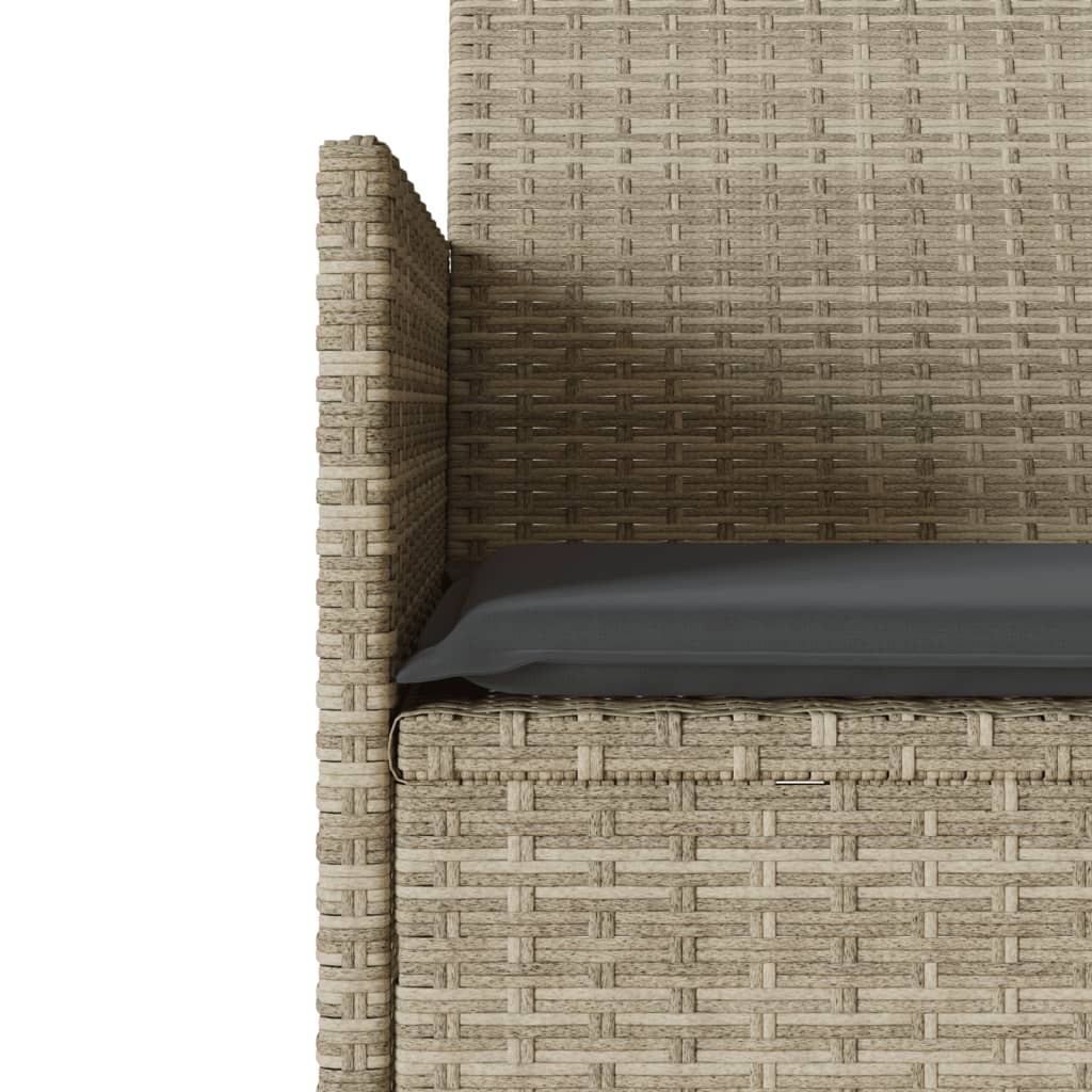 Tuinbank 2-Zits Met Tafel En Kussens Poly Rattan