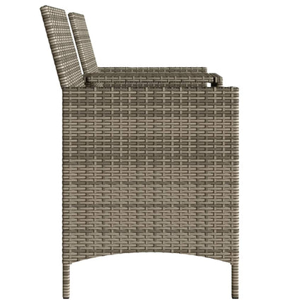 Tuinbank 2-Zits Met Tafel En Voetenbanken Poly Rattan