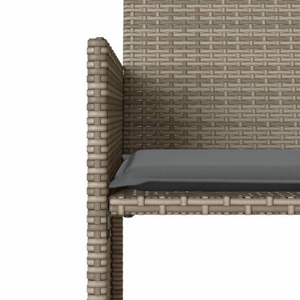Tuinbank 2-Zits Met Tafel En Voetenbanken Poly Rattan