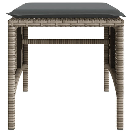 Tuinbank 2-Zits Met Tafel En Voetenbanken Poly Rattan