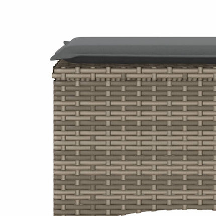Tuinbank 2-Zits Met Tafel En Voetenbanken Poly Rattan