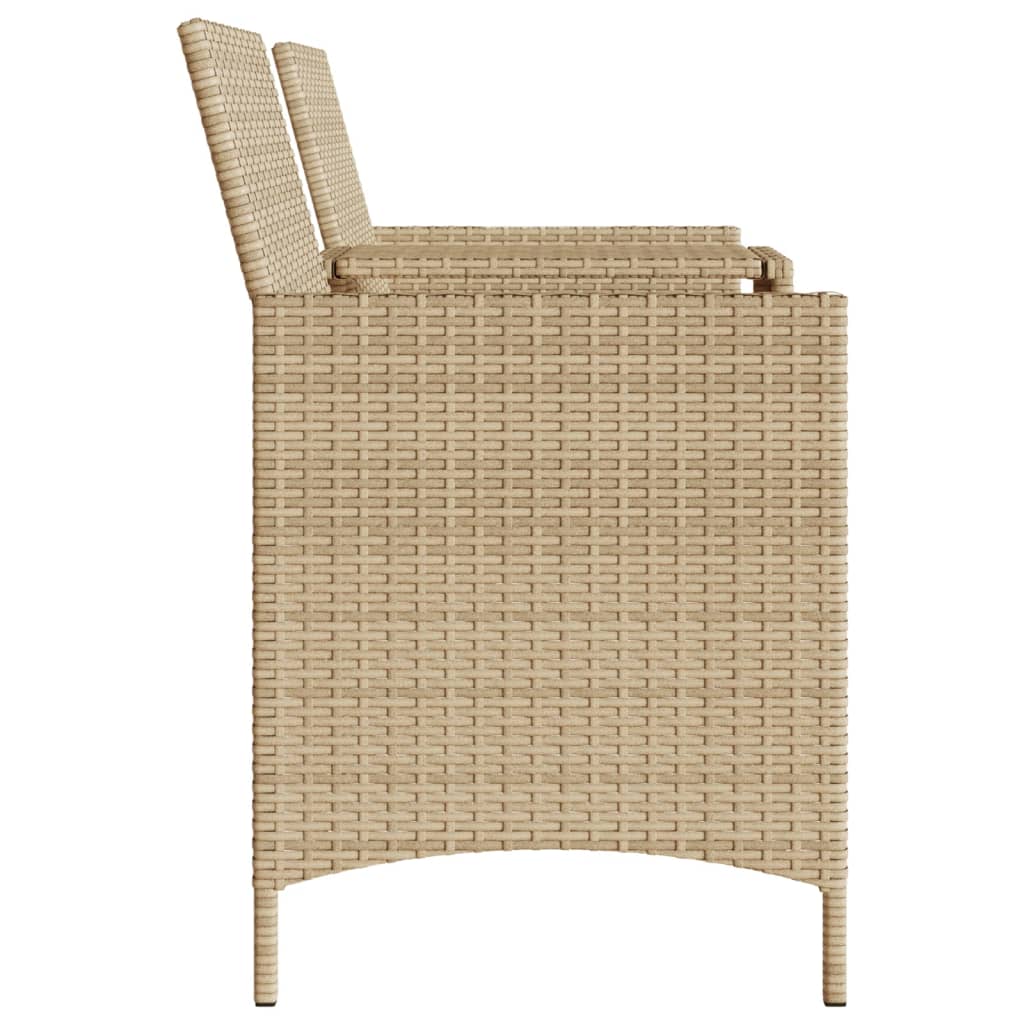 Tuinbank 2-Zits Met Tafel En Voetenbanken Poly Rattan