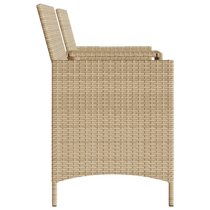 Tuinbank 2-Zits Met Tafel En Voetenbanken Poly Rattan