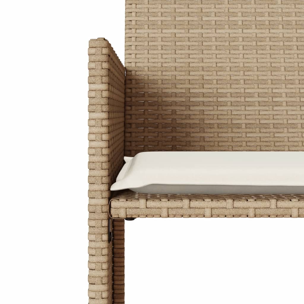 Tuinbank 2-Zits Met Tafel En Voetenbanken Poly Rattan