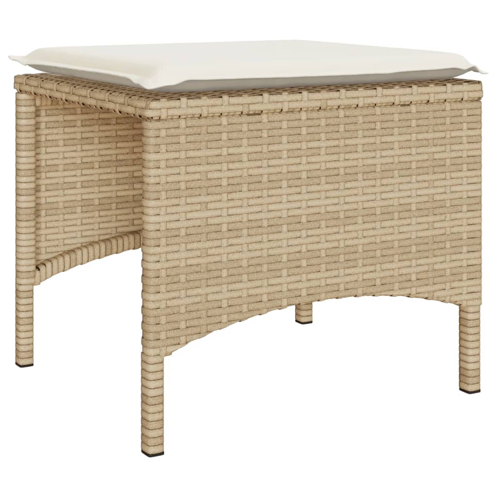Tuinbank 2-Zits Met Tafel En Voetenbanken Poly Rattan