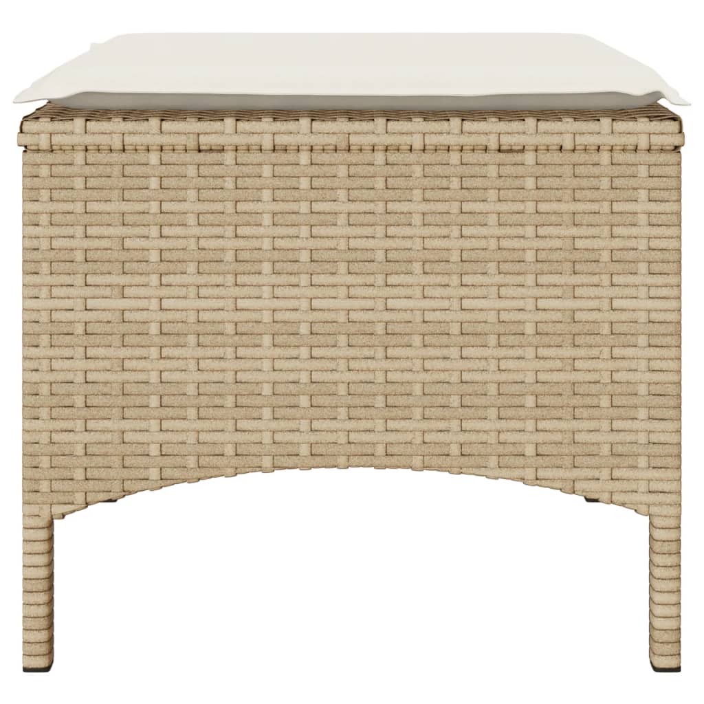 Tuinbank 2-Zits Met Tafel En Voetenbanken Poly Rattan
