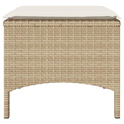 Tuinbank 2-Zits Met Tafel En Voetenbanken Poly Rattan
