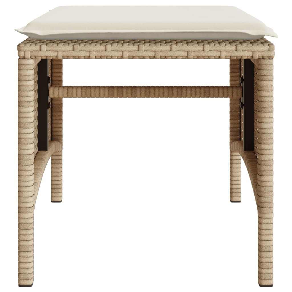 Tuinbank 2-Zits Met Tafel En Voetenbanken Poly Rattan
